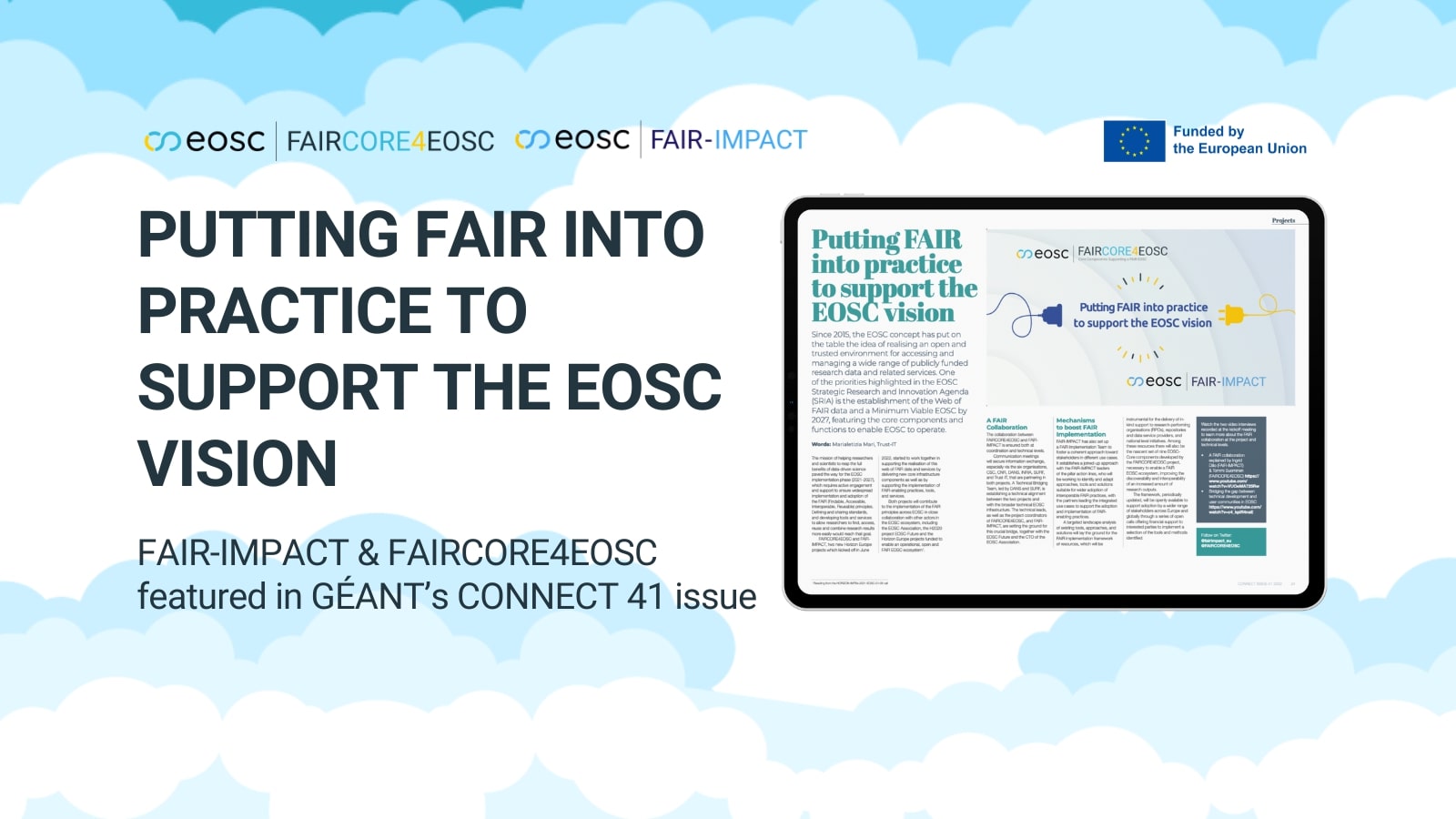 Putting FAIR into practice to support the EOSC vision